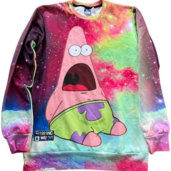 Colorful Sponge Bob Patrick Graphic Sweatshirt - Picture 1 of 5